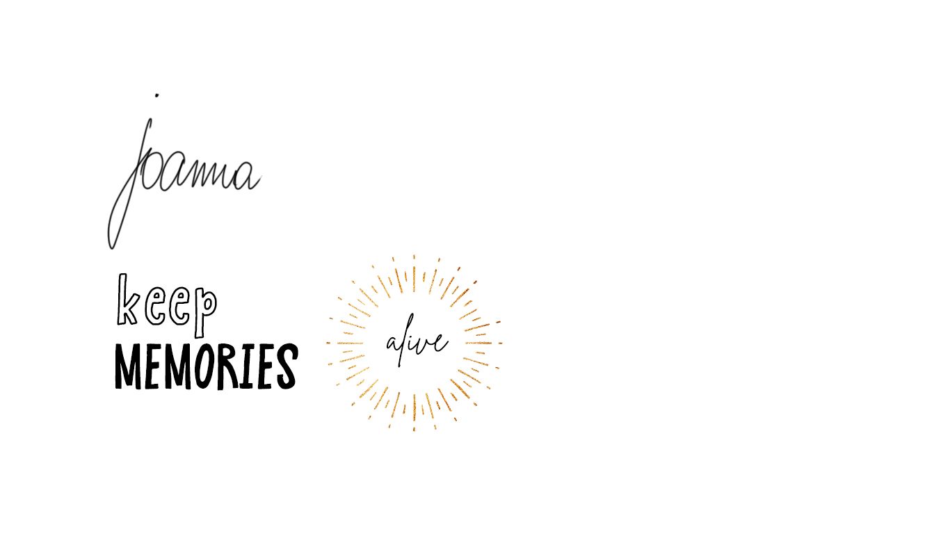 Simple text design featuring handwritten 'jenna', 'keep memories' and a small sunburst accent in minimalist style.