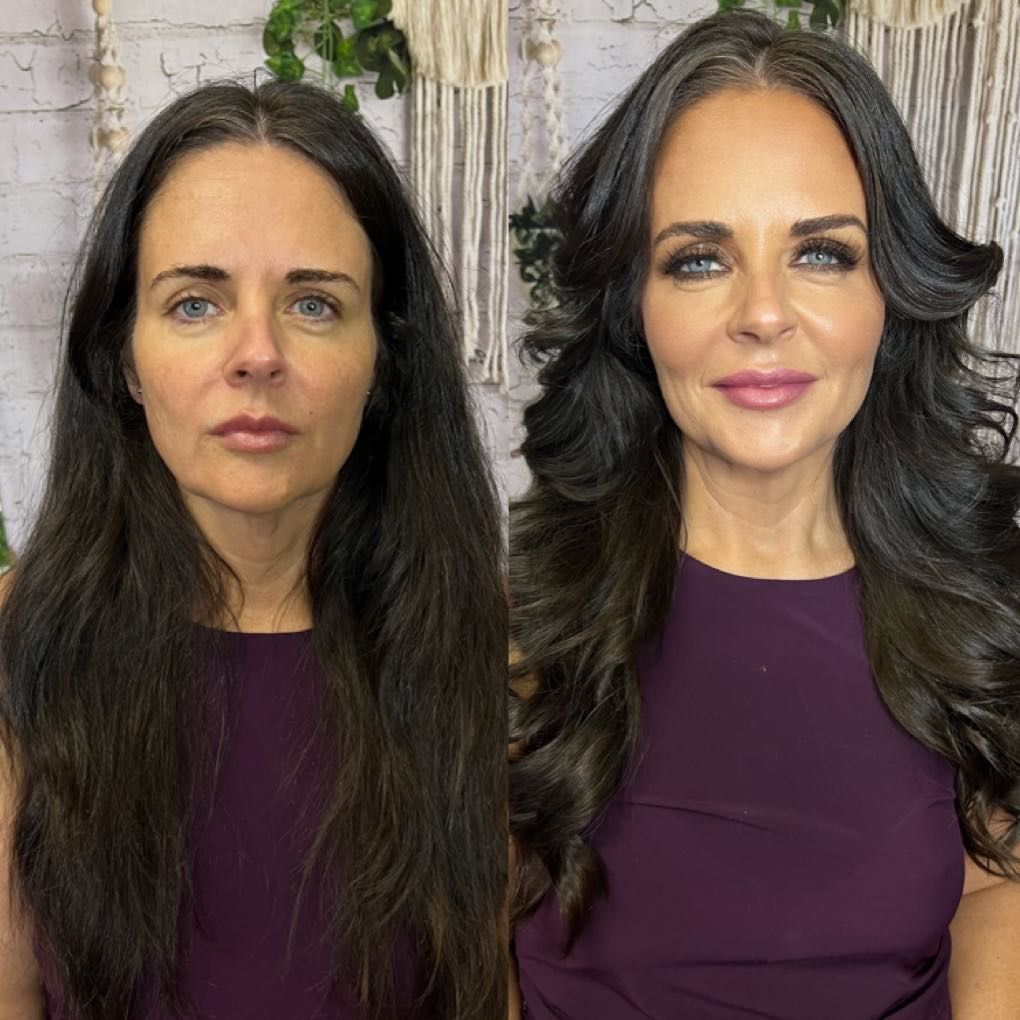 before and after boudoir hair and makeup transformation Tacoma WA