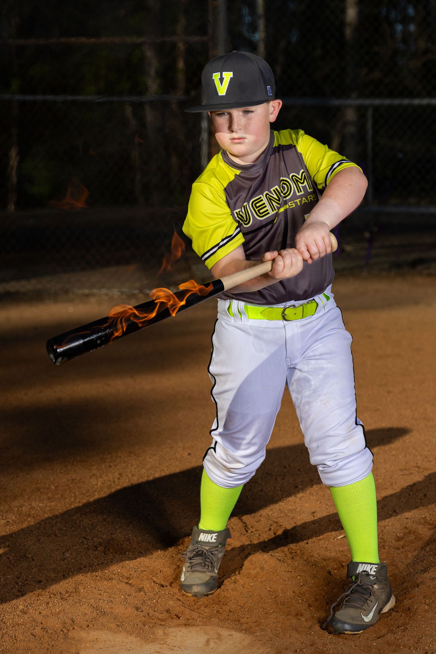 Dynamic Baseball Portrait
