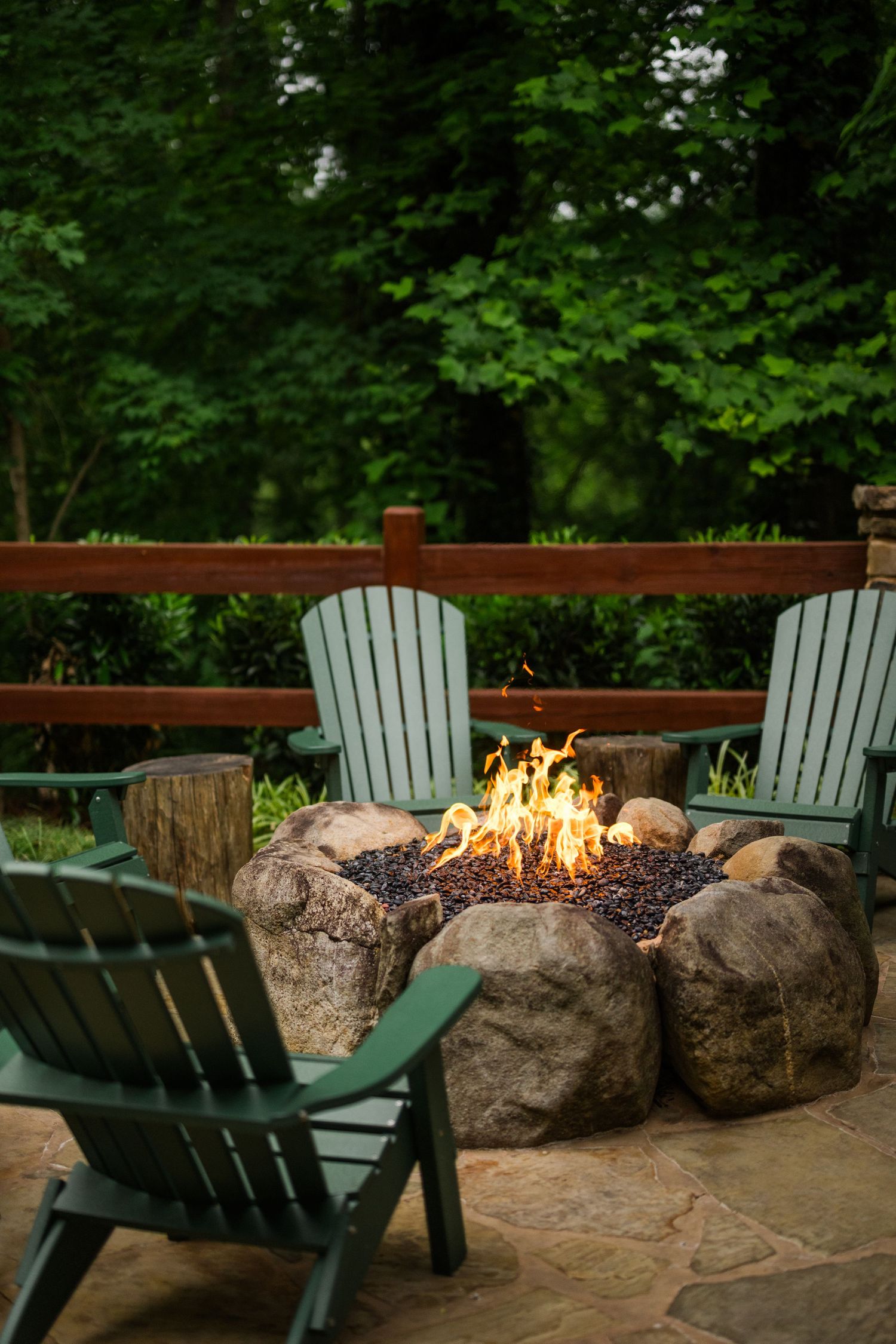 outdoor fireplace at greenbrier restaurant in Gatlinburg, TN