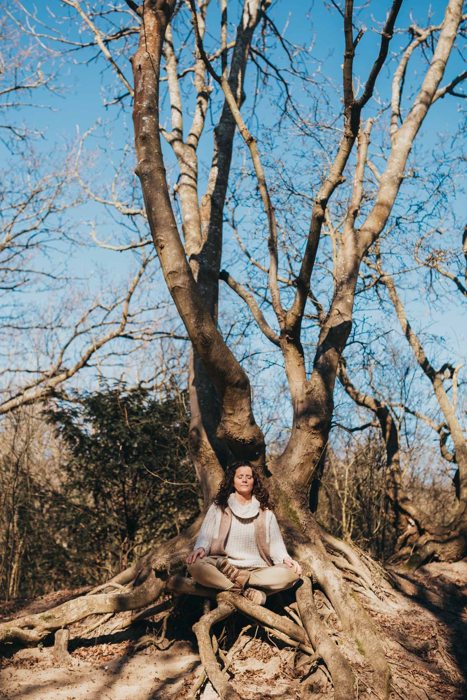 Fotoshoot in het bos van Scheveningen