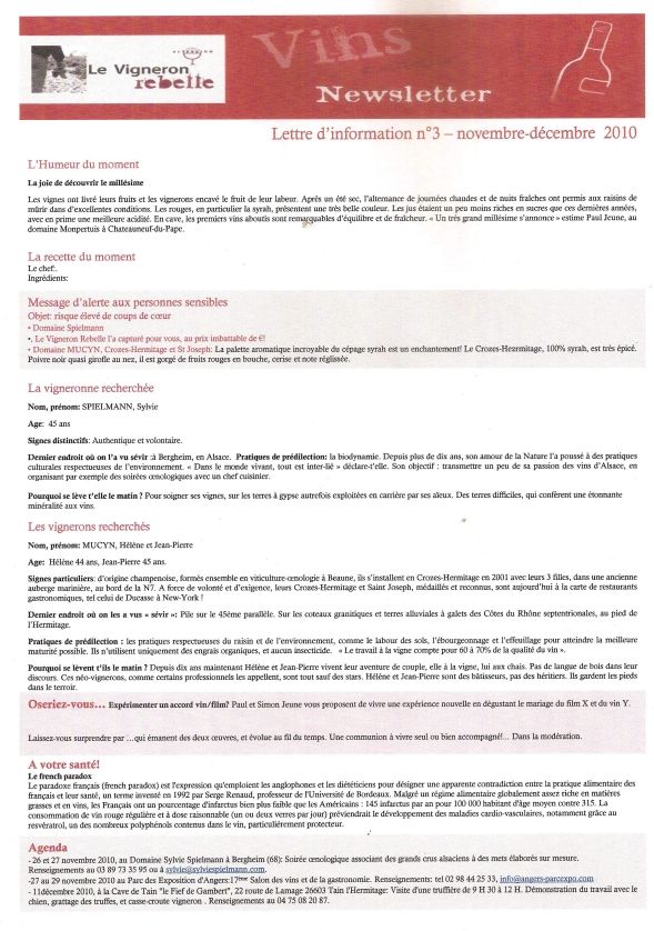 image de newsletter pour le Vigneron rebelle Paul Jeune à Châteauneuf-du-pape