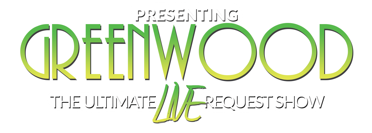 Green text logo design for Greenwood entertainment show.