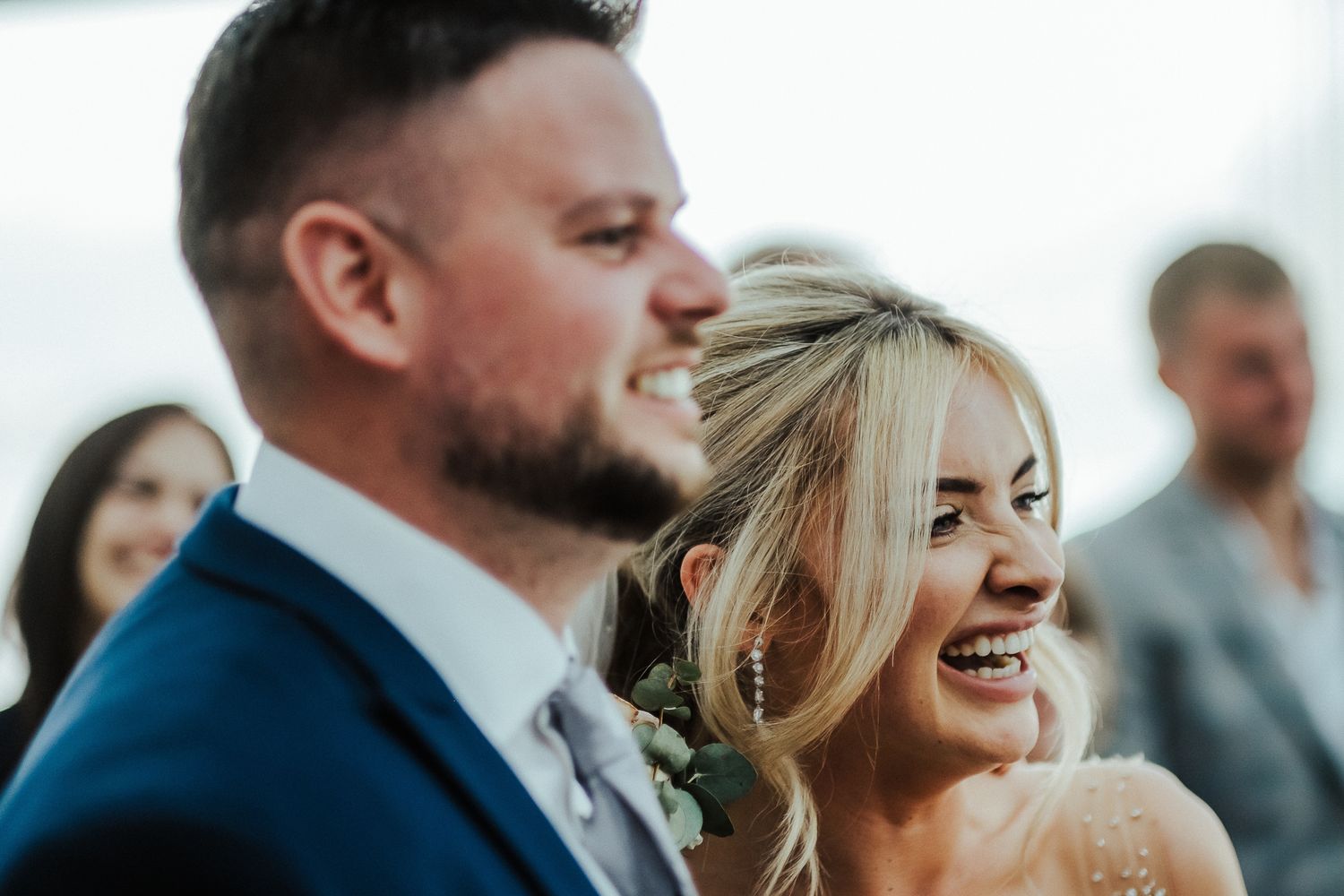 Happy wedding moment captured during an outdoor celebration.