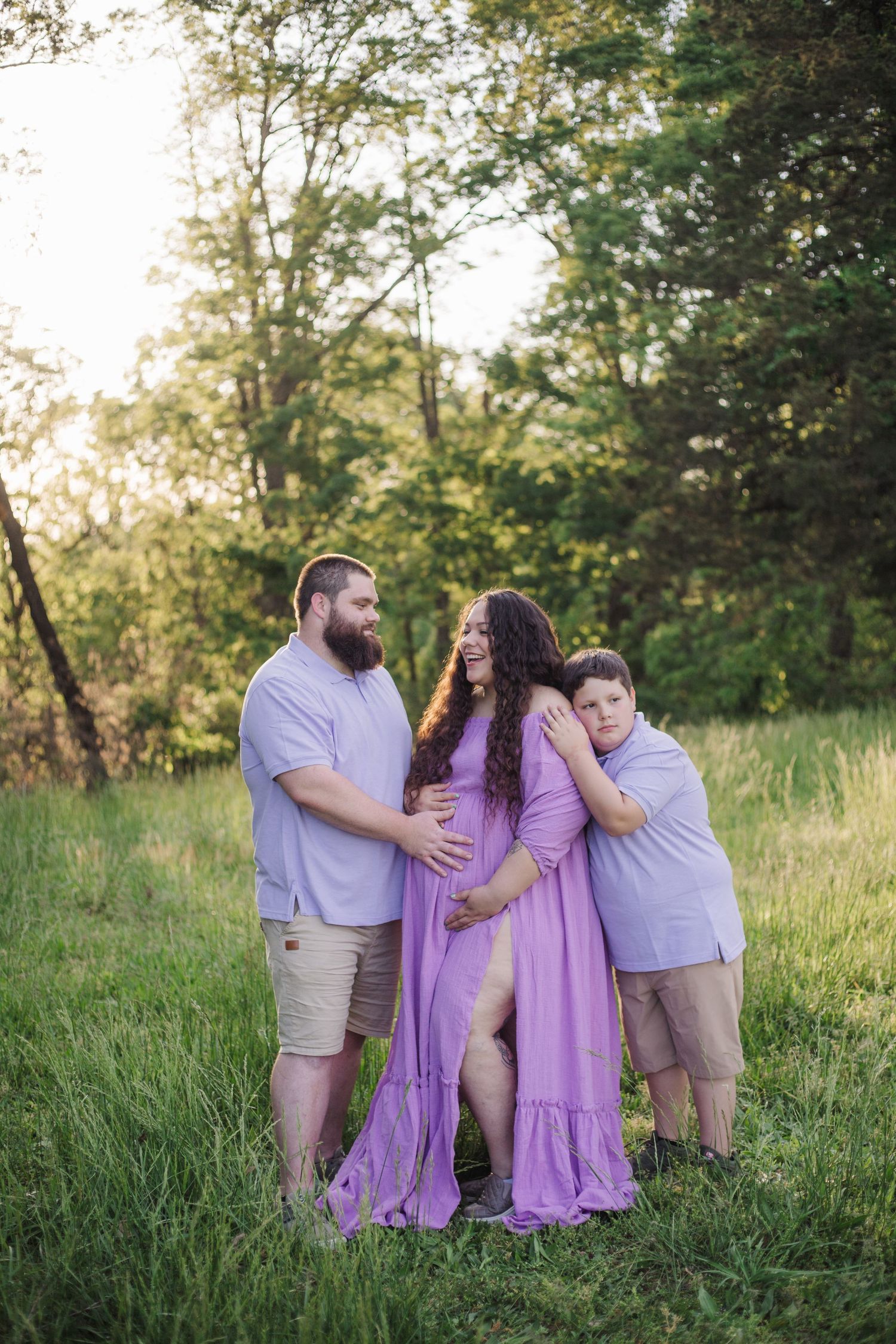 Maternity Photographer in Springfield, Mo at fellows lake during golden hour Fairchild Photo Co