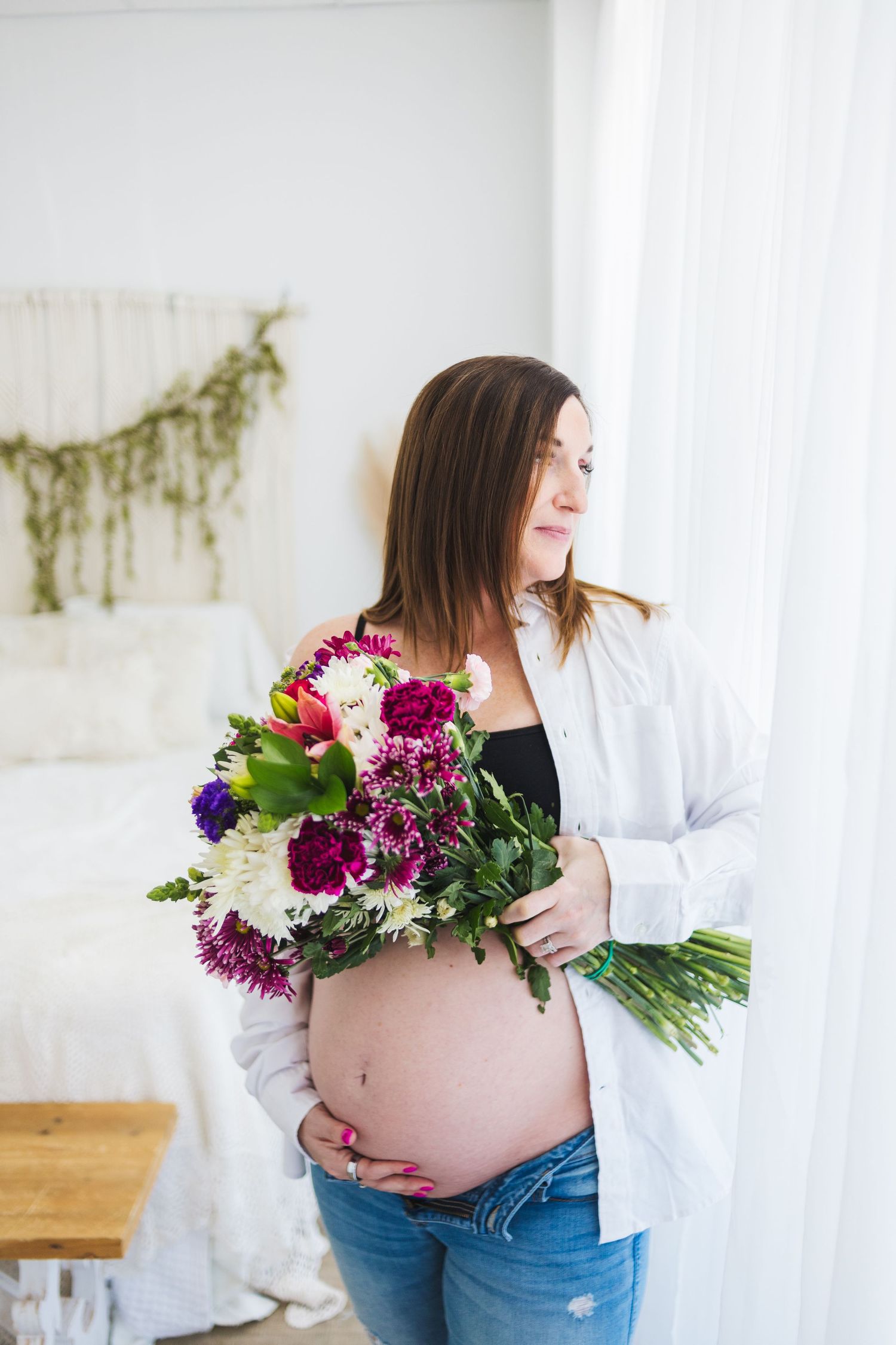 Studio natural light photography session by the best maternity photographer in Springfield, Mo Fairchild Photo Co