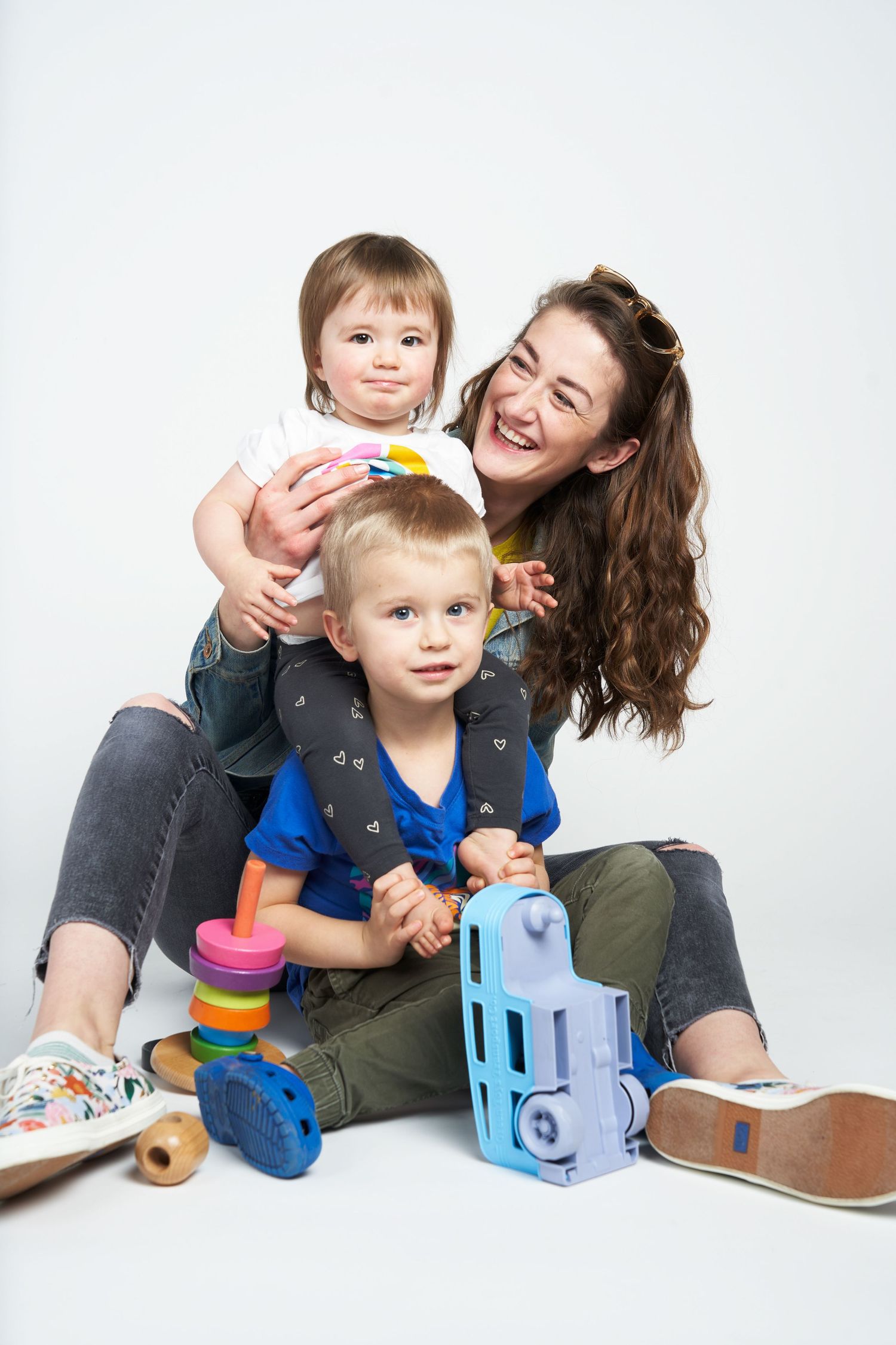 Austin Texas and Denver Colorado family photographer photographing in a studio.