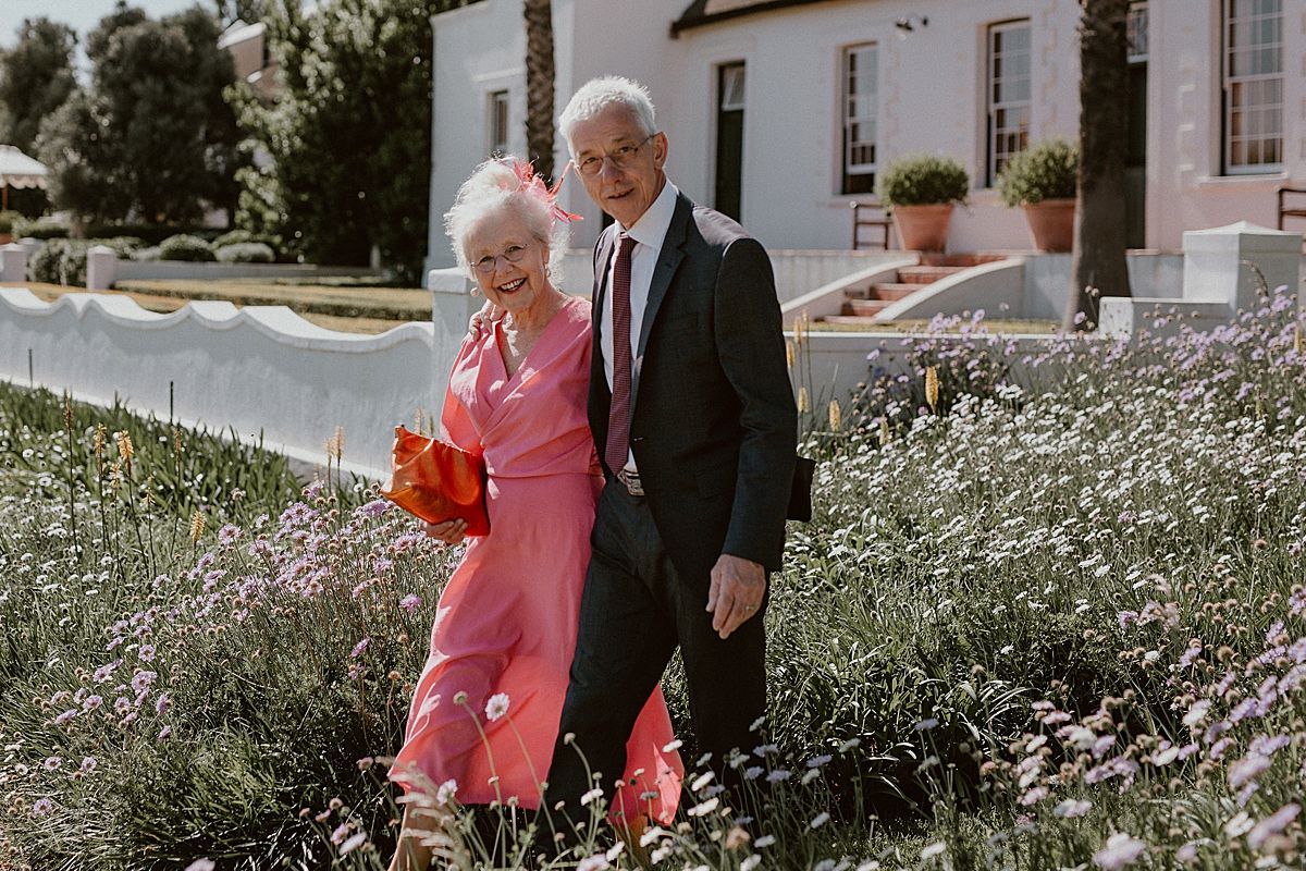 Guests laughing and mingling at intimate Western Cape wedding