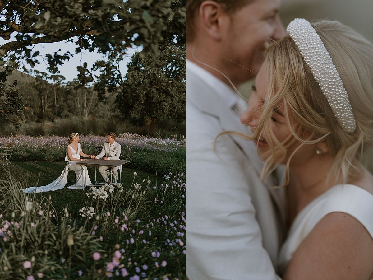 Bride and groom enjoying quiet moment at Penhill Manor captured by kusjka du Plessis
