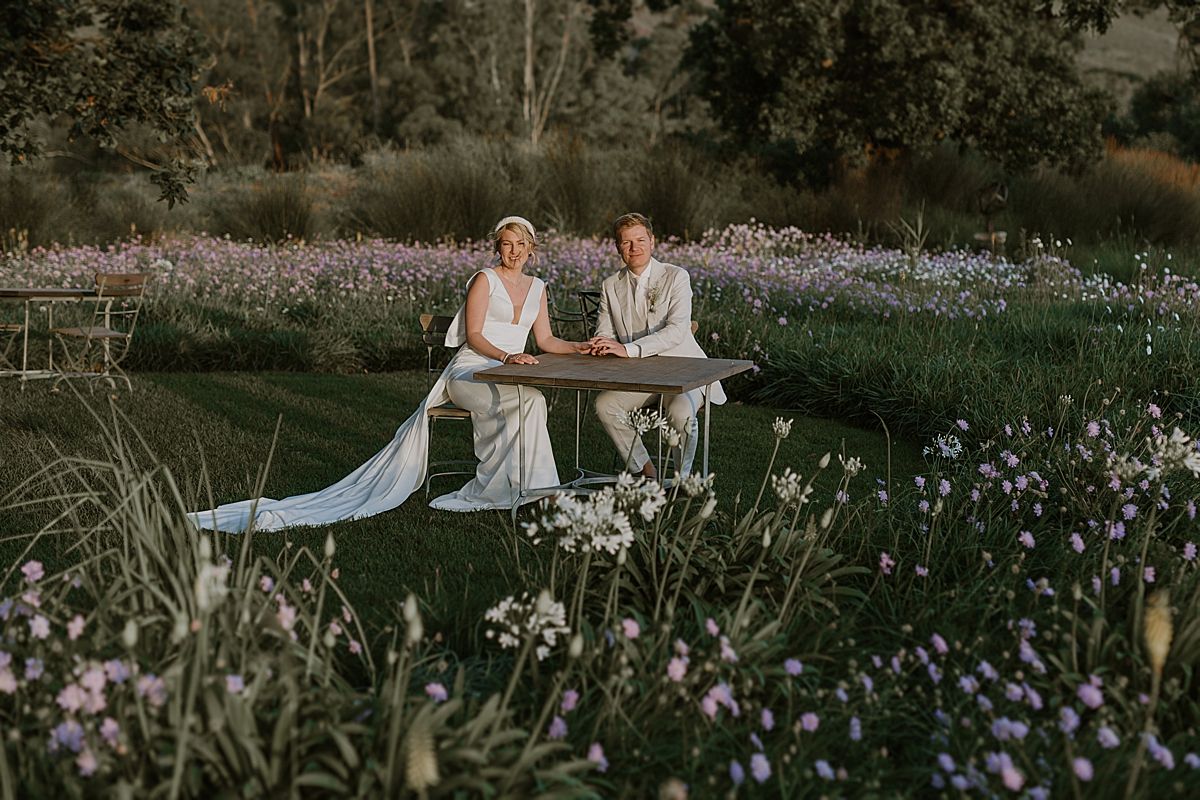 Bride and groom enjoying quiet moment at Penhill Manor captured by kusjka du Plessis