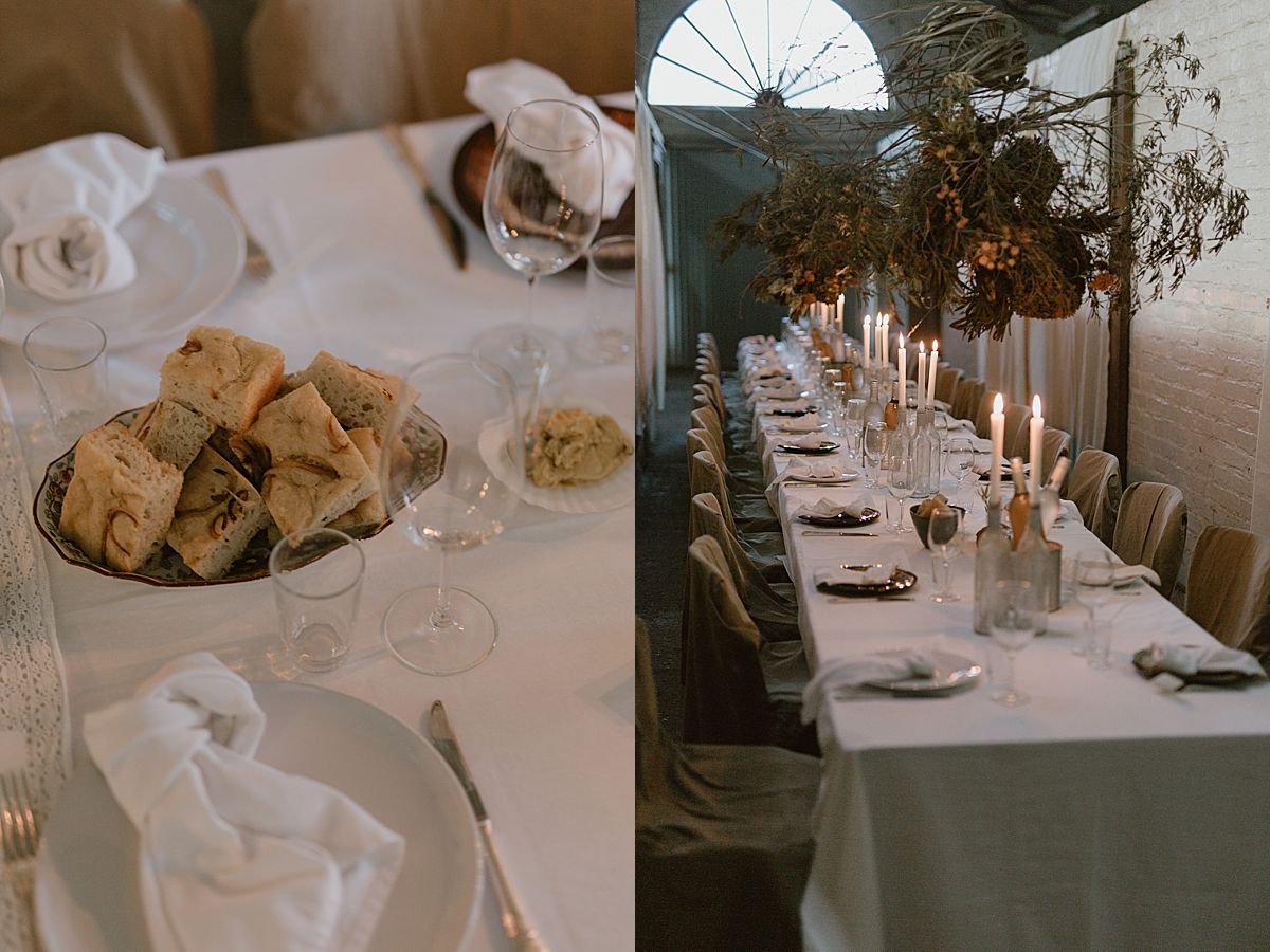Elegant wedding table set with minimal decor
