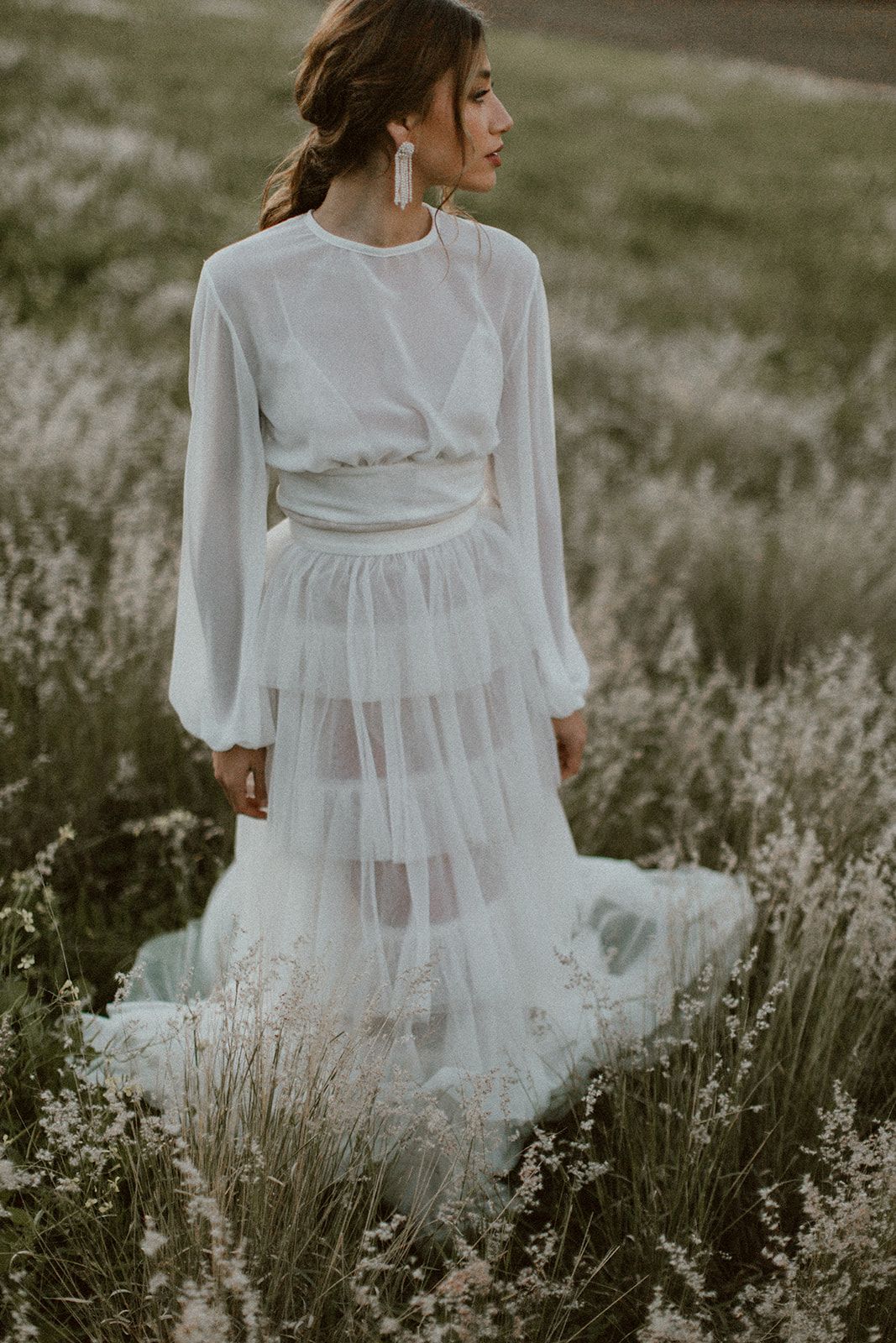 stunning bridal portrait of bride in natural light