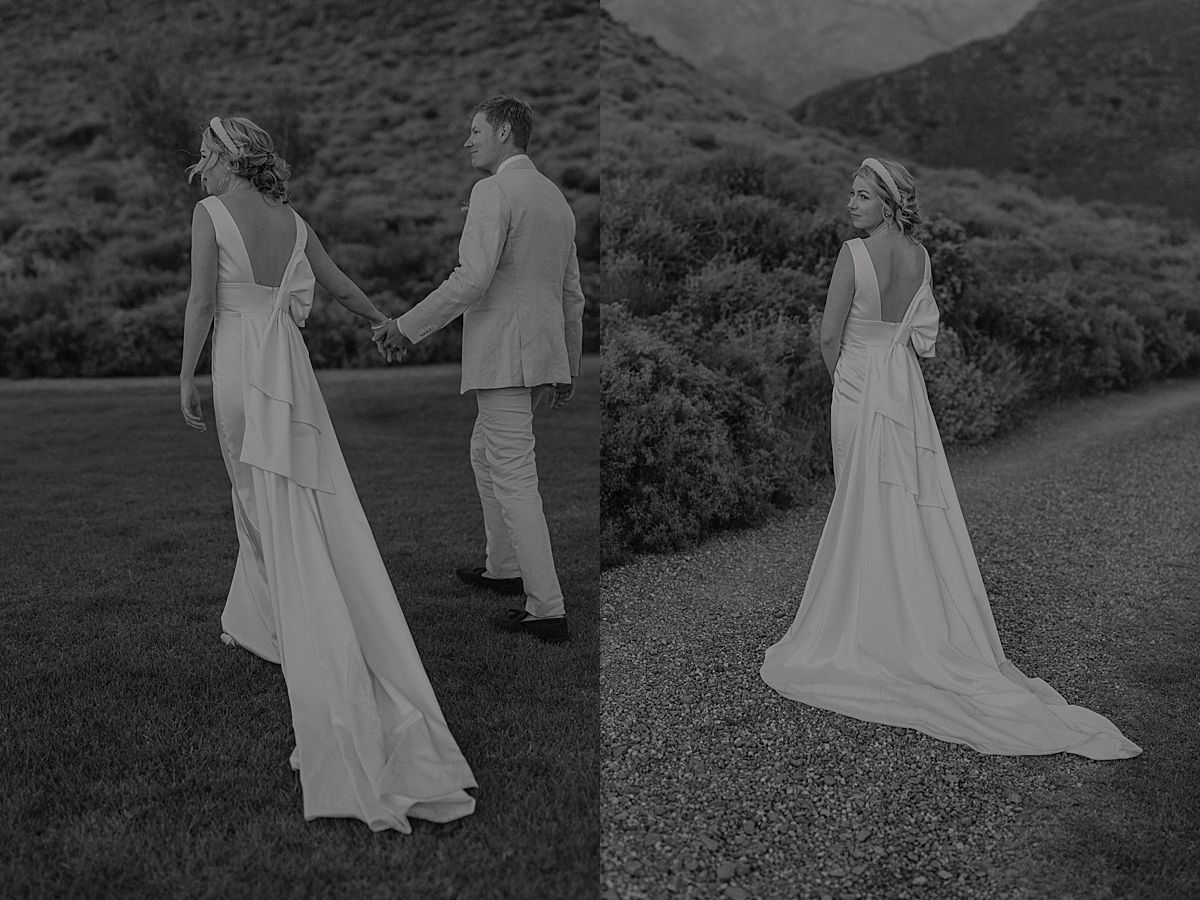 Bride and groom enjoying quiet moment at Penhill Manor captured by kusjka du Plessis