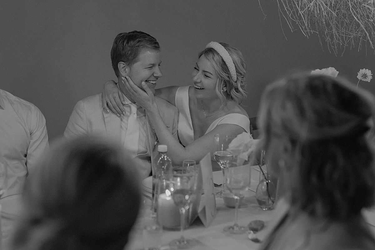 Intimate wedding reception in Cape Dutch venue at Penhill Farm, captured by Kusjka du Plessis