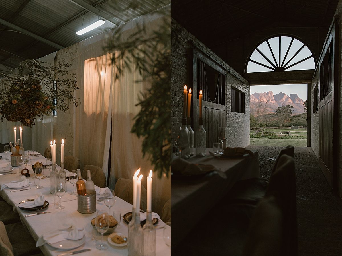 Elegant wedding table set with minimal decor
