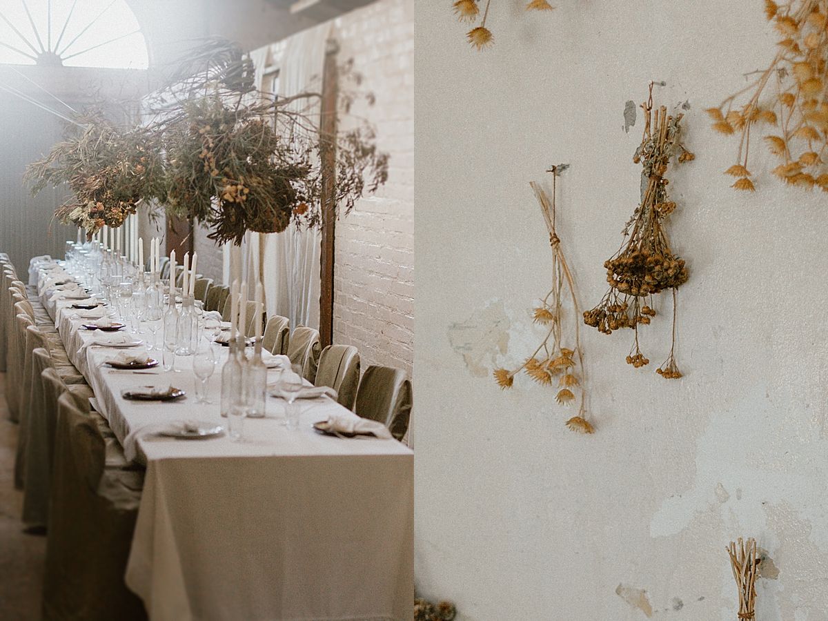 Elegant wedding table set with minimal decor