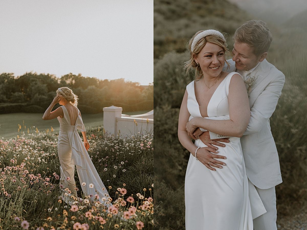 Bride and groom enjoying quiet moment at Penhill Manor captured by kusjka du Plessis