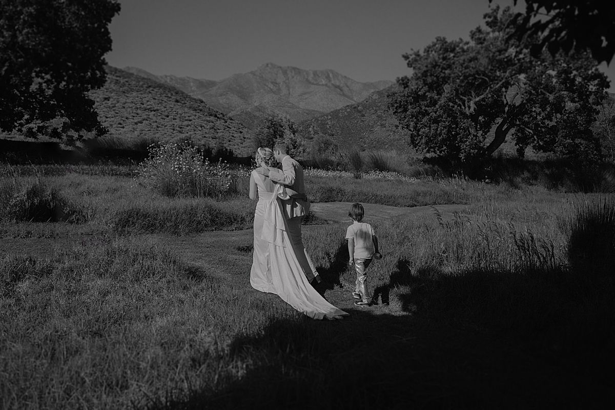 Bride and groom exchanging vows at Penhill Farm