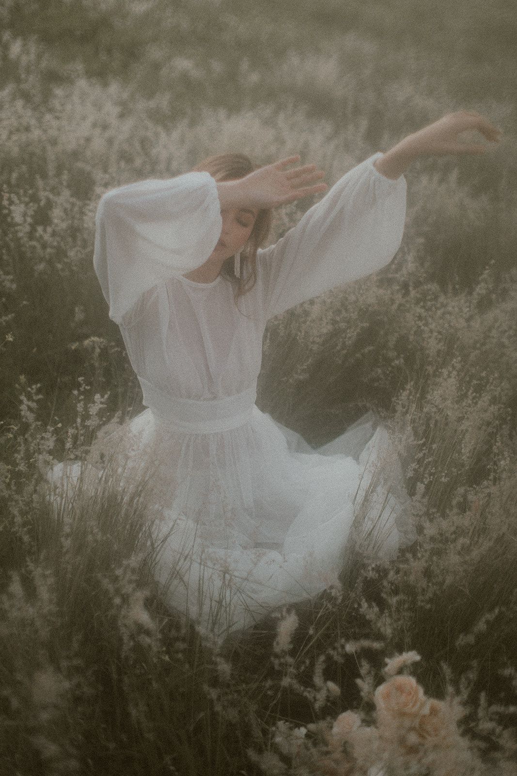 stunning bridal portrait of bride in natural light
