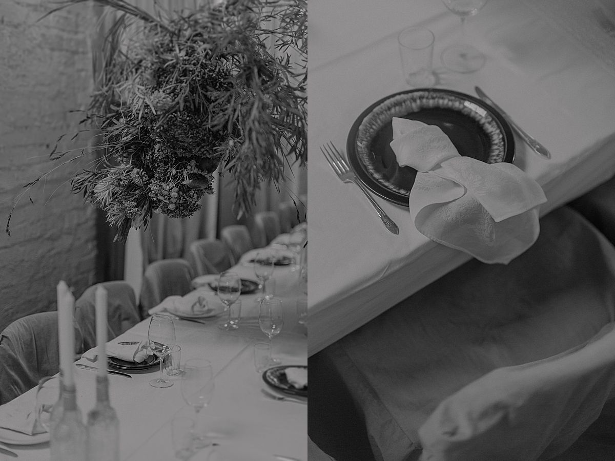 Elegant wedding table set with minimal decor