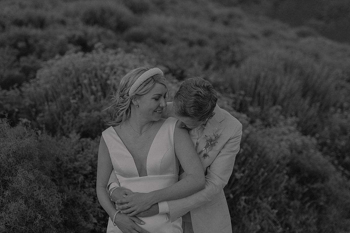 Bride and groom enjoying quiet moment at Penhill Manor captured by kusjka du Plessis