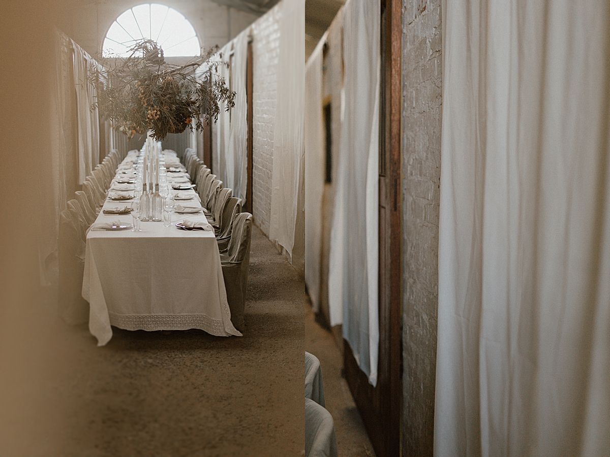 Elegant wedding table set with minimal decor