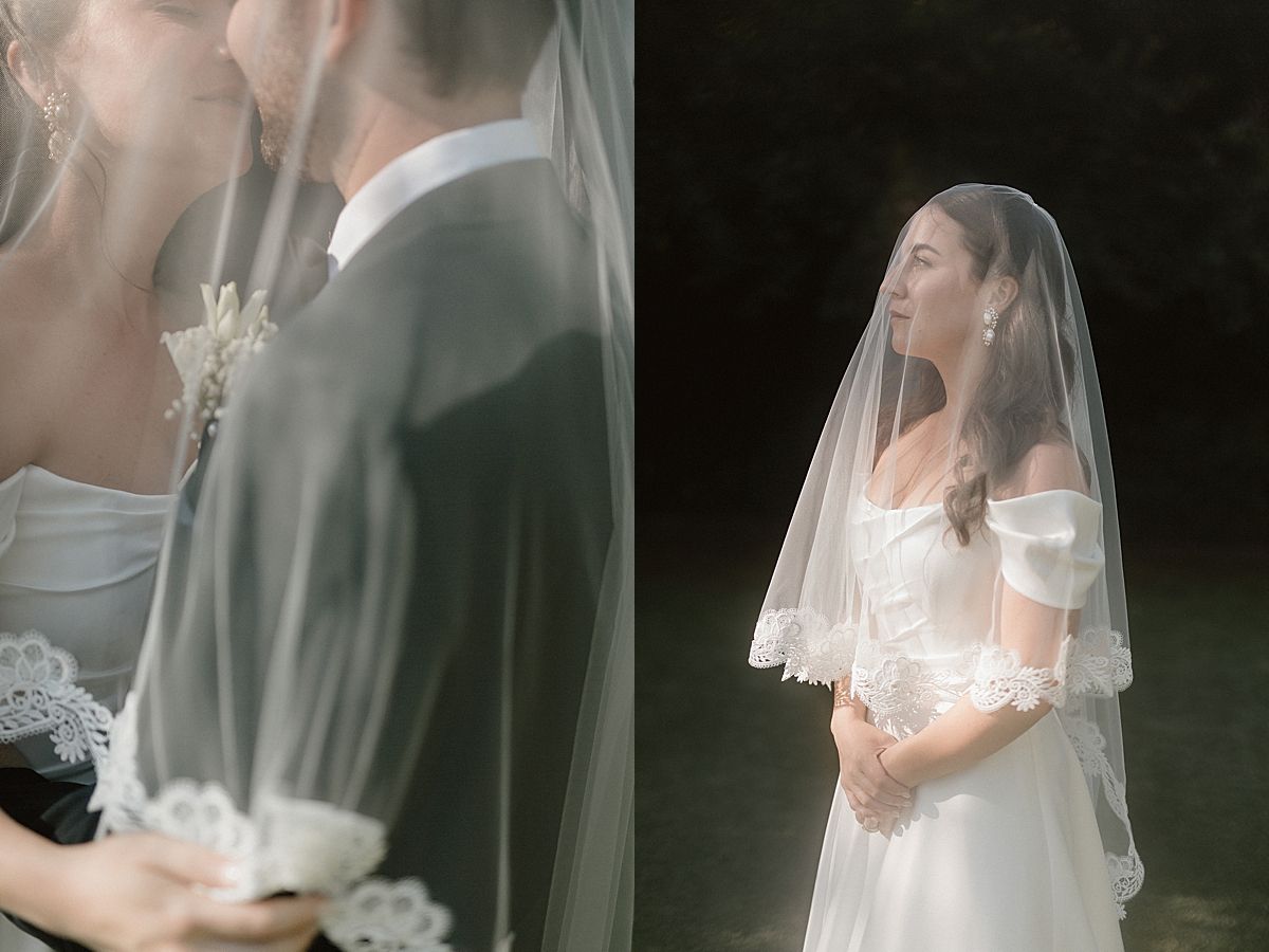 Bride and groom sharing a joyful moment at Weltevreden Estate, with elegant floral arrangements and Cape Dutch architecture.