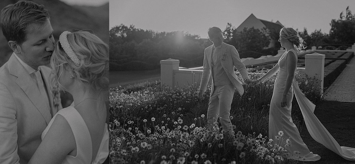 Bride and groom enjoying quiet moment at Penhill Manor captured by kusjka du Plessis