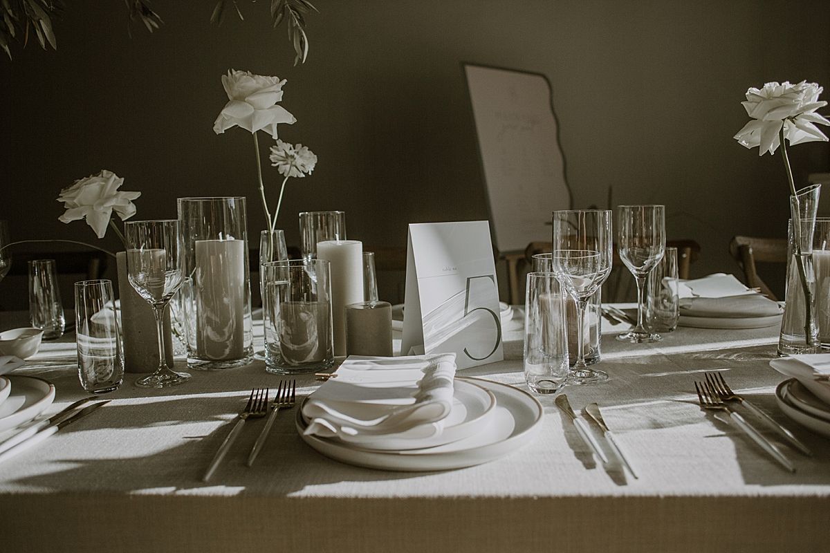 Decor details featuring floral arrangements by Kweek Studios
