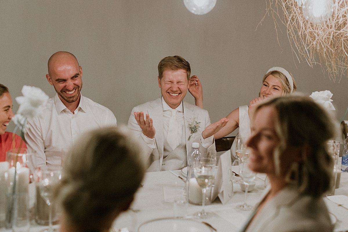 Intimate wedding reception in Cape Dutch venue at Penhill Farm, captured by Kusjka du Plessis