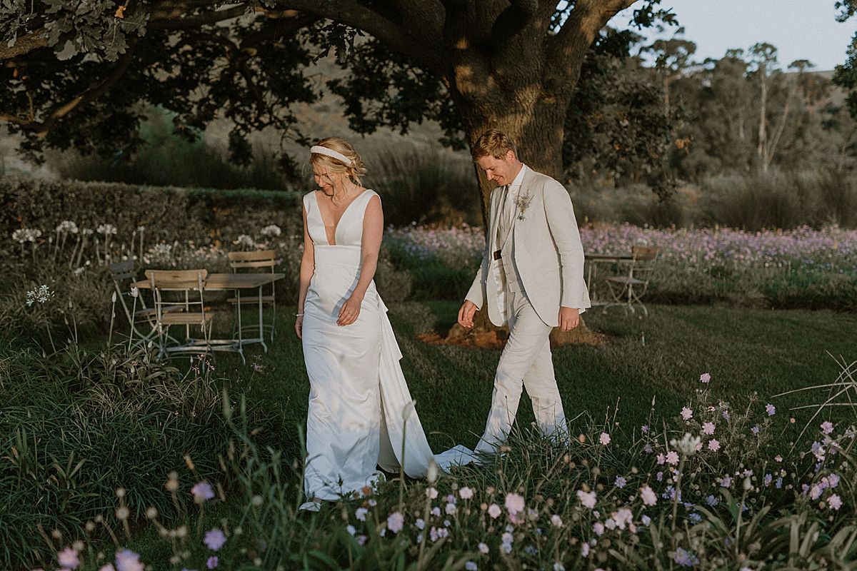 Bride and groom enjoying quiet moment at Penhill Manor captured by kusjka du Plessis
