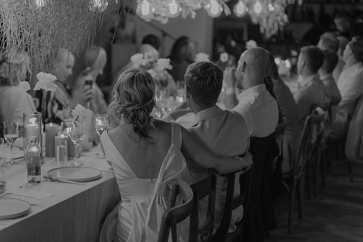 Intimate wedding reception in Cape Dutch venue at Penhill Farm, captured by Kusjka du Plessis