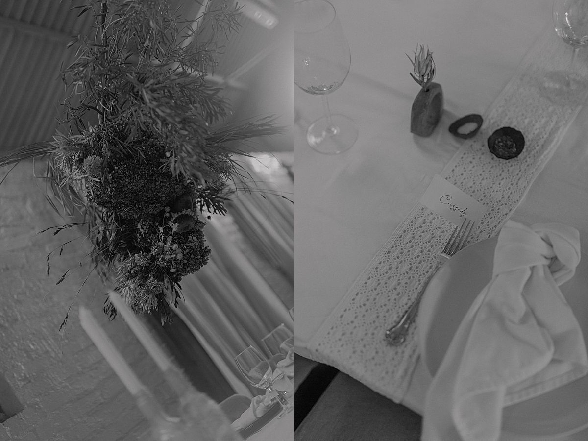 Elegant wedding table set with minimal decor