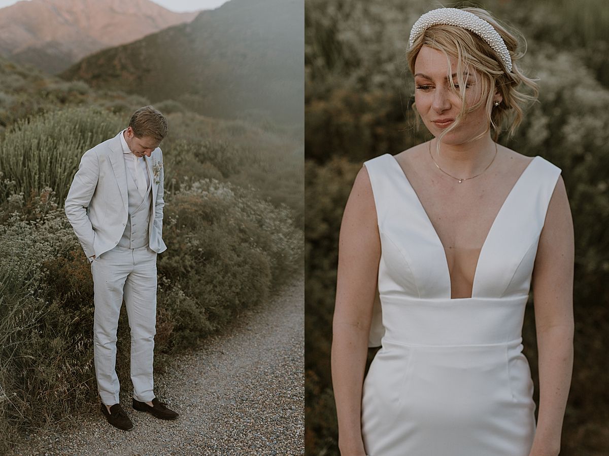 Bride and groom enjoying quiet moment at Penhill Manor captured by kusjka du Plessis