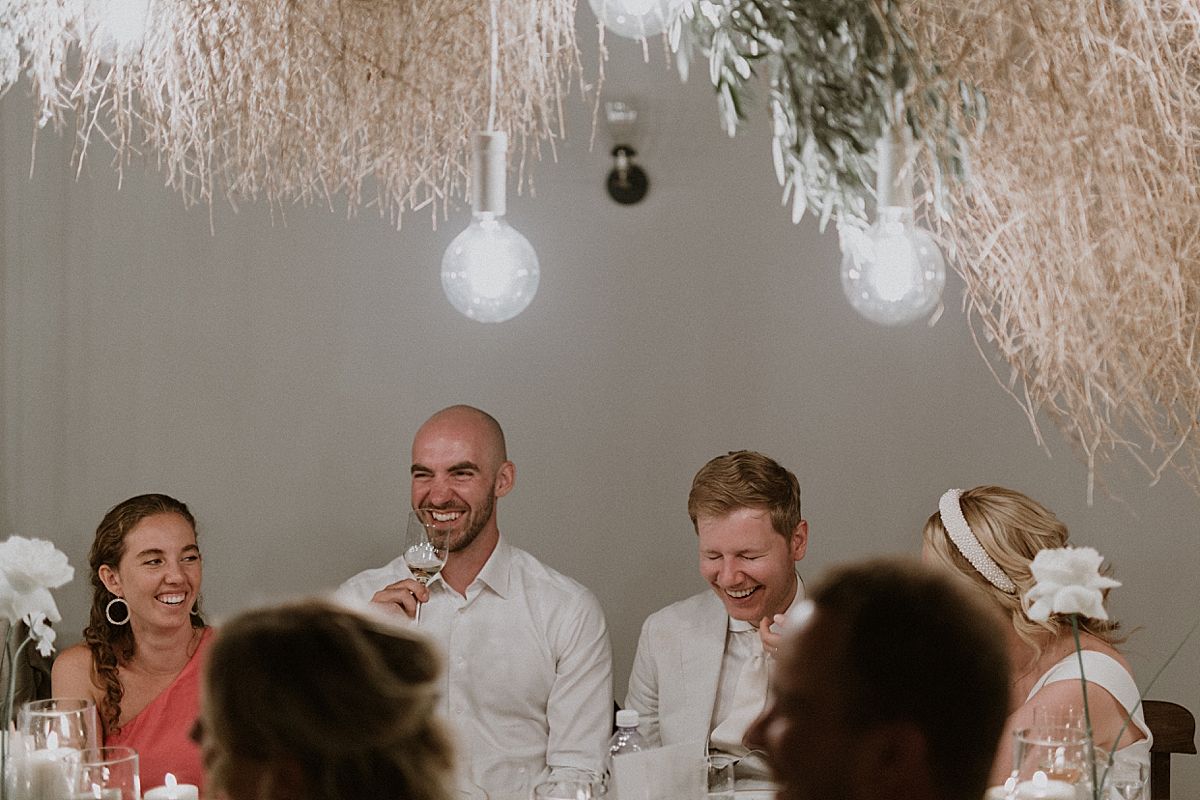 Intimate wedding reception in Cape Dutch venue at Penhill Farm, captured by Kusjka du Plessis
