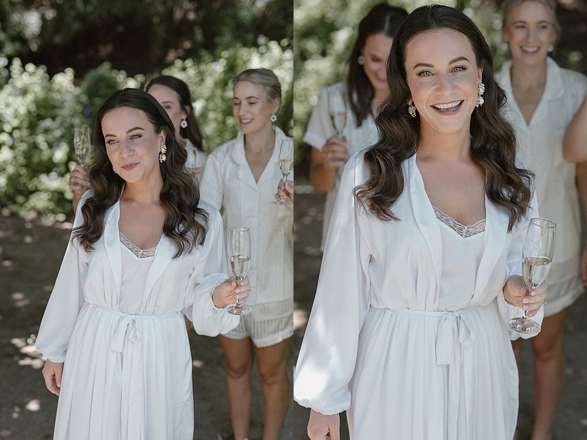 Bride and groom sharing a joyful moment at Weltevreden Estate, with elegant floral arrangements and Cape Dutch architecture.