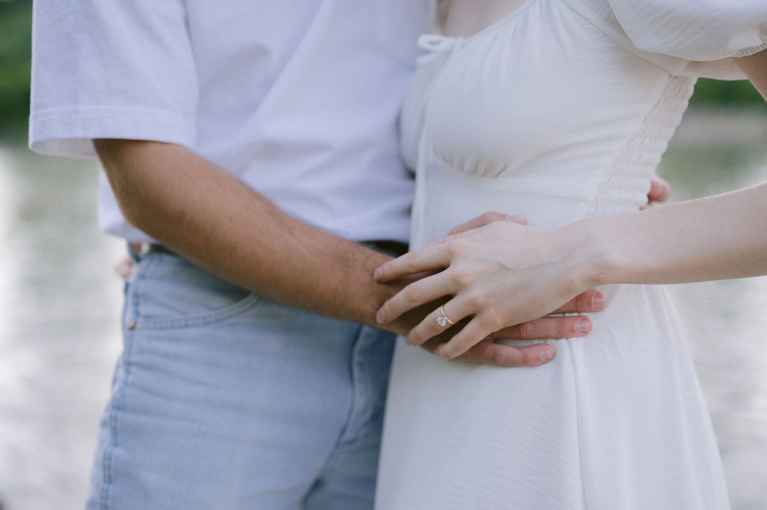 Intimate couple photos showing gentle embraces and tender moments.