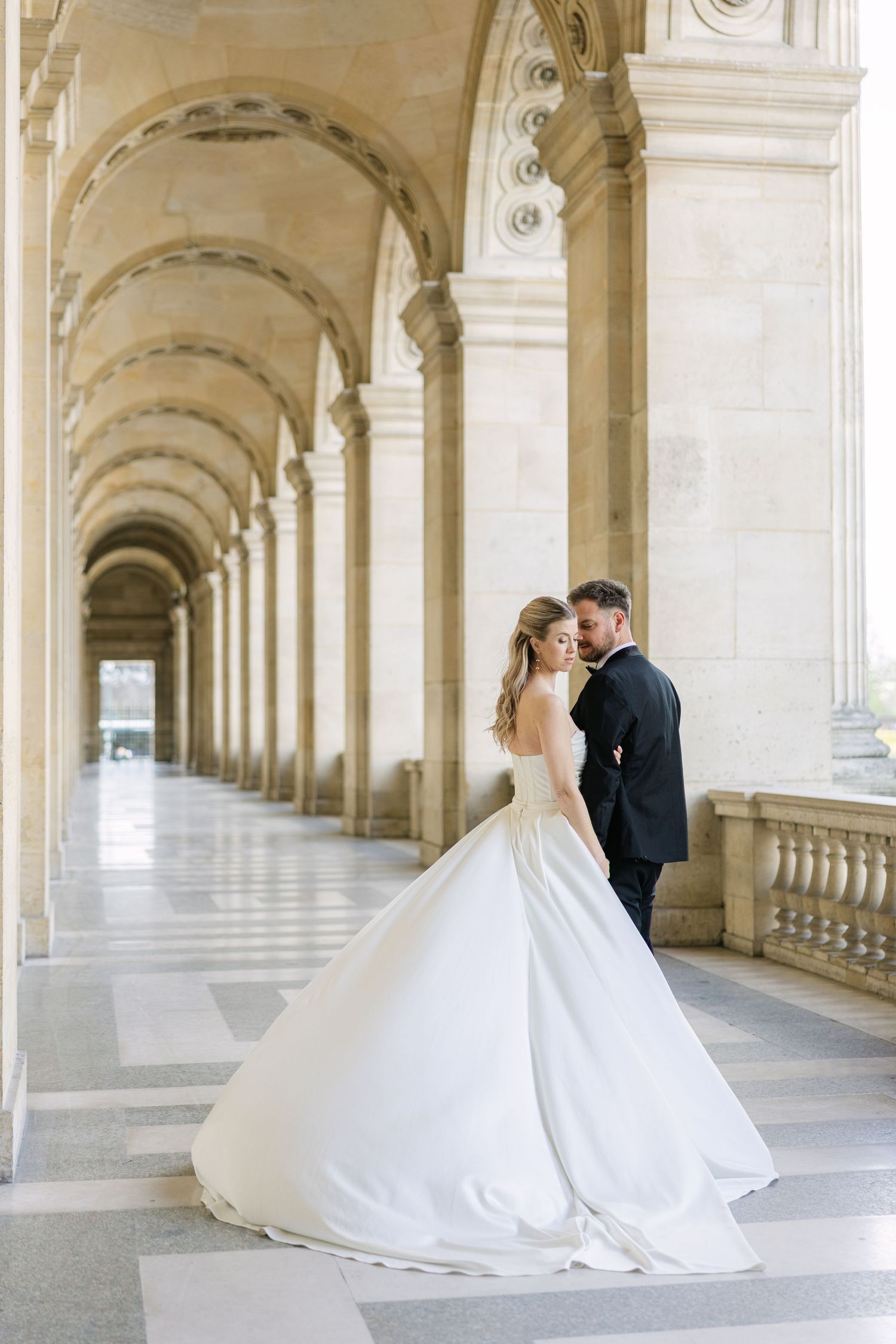 Bride and Groom Portrait in Paris by Miriam Caterina Wahl