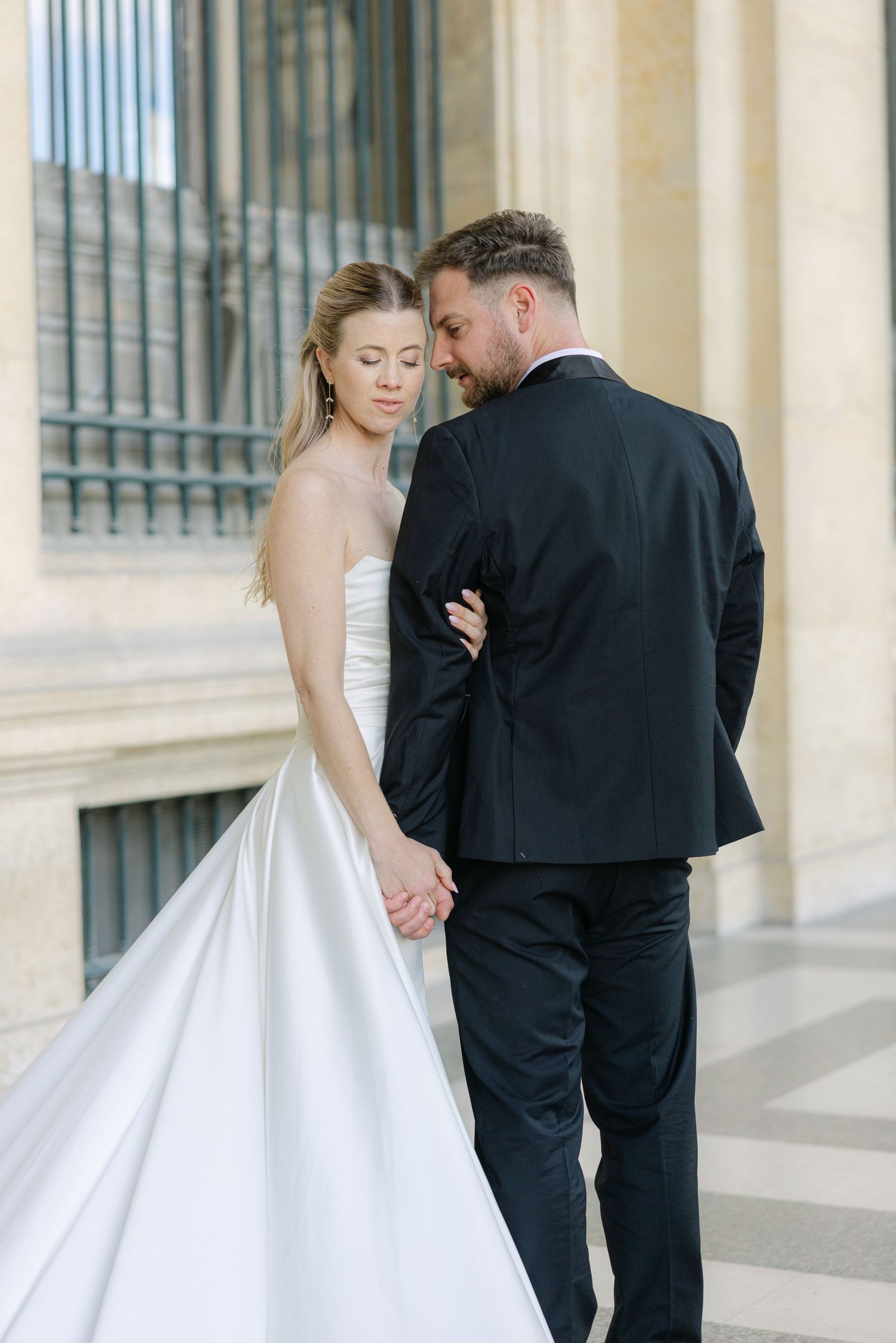 Bride and Groom Portrait in Paris