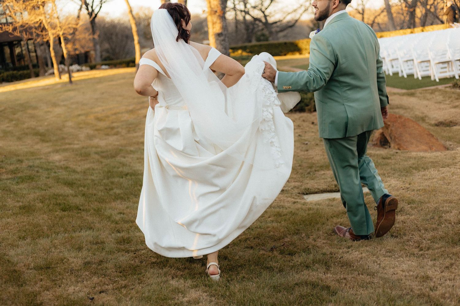 Wedding couples' photos taken by Kaitlyn Fleming Photography at The Springs Wedding Venue in Aubrey, TX.