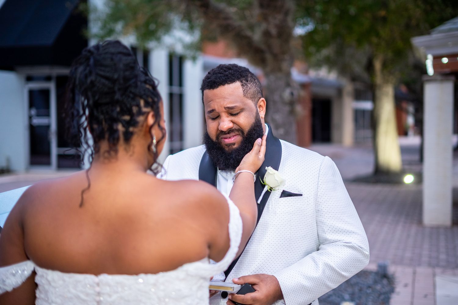 Bridal party laughing together before ceremony in South Florida