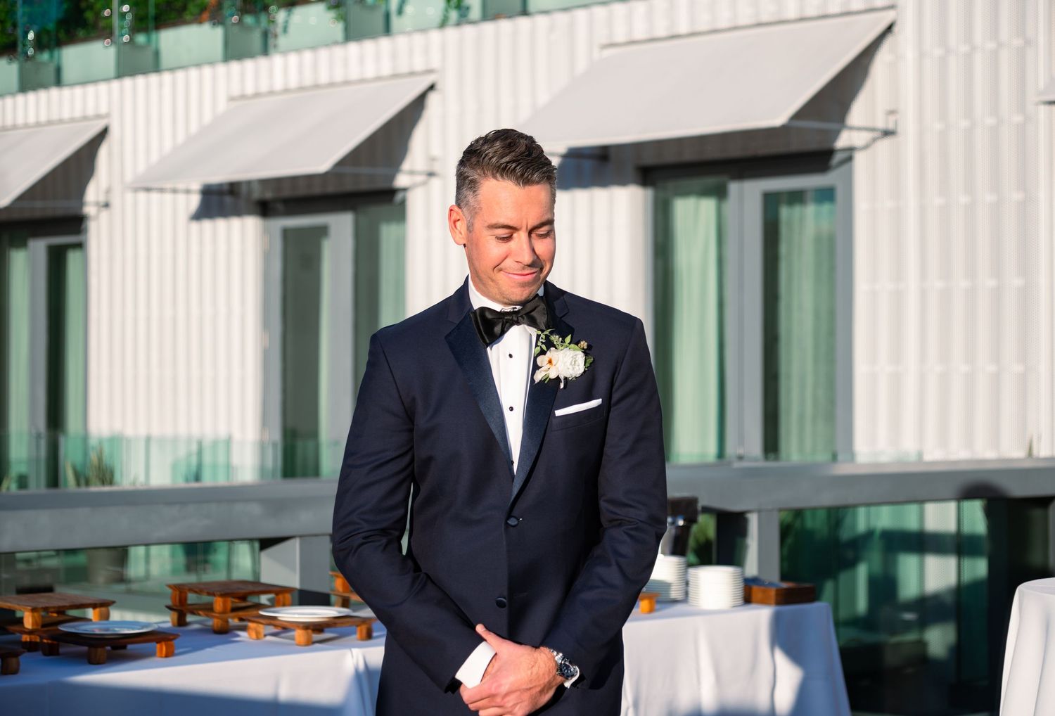 Luxury rooftop ceremony at The Ray Hotel with South Florida wedding photographer documenting every detail