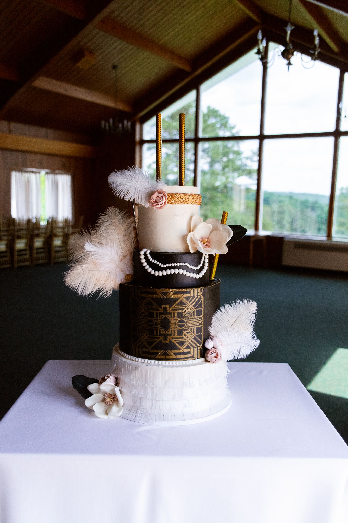 roaring twenties three tiered celebration cake