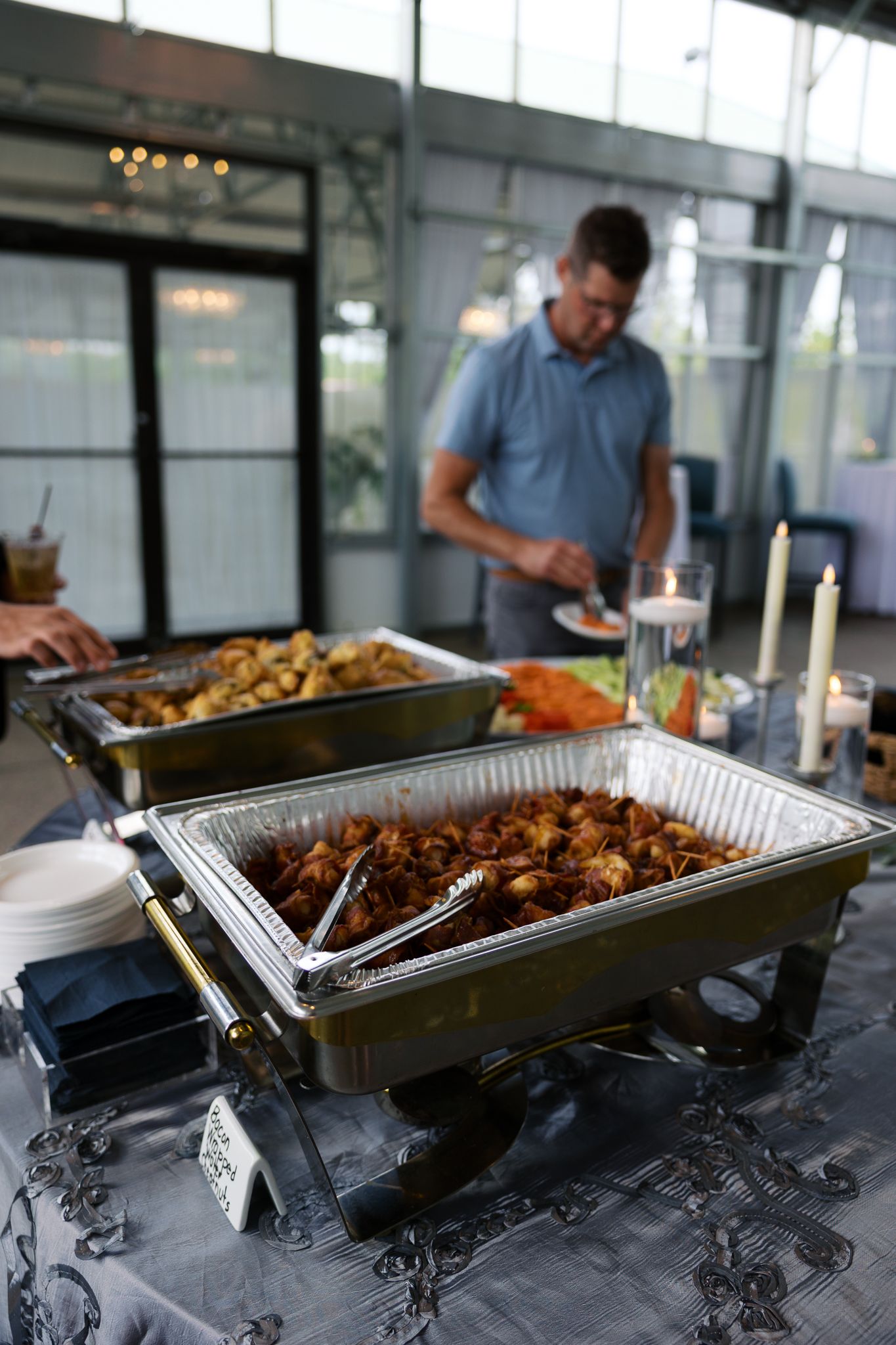 closeup view of the catering for cocktail hour