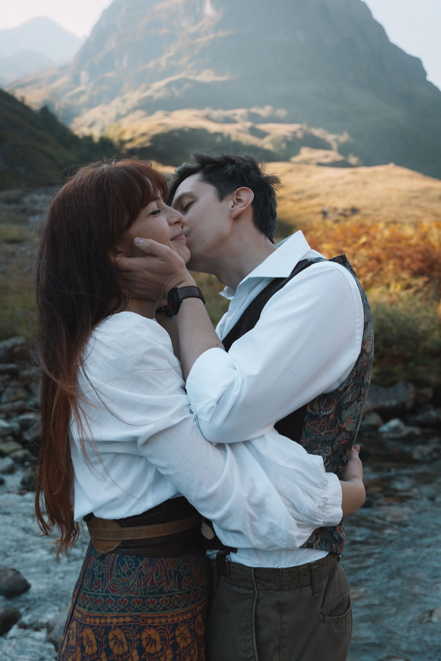 Intimate outdoor portrait in soft Scottish light