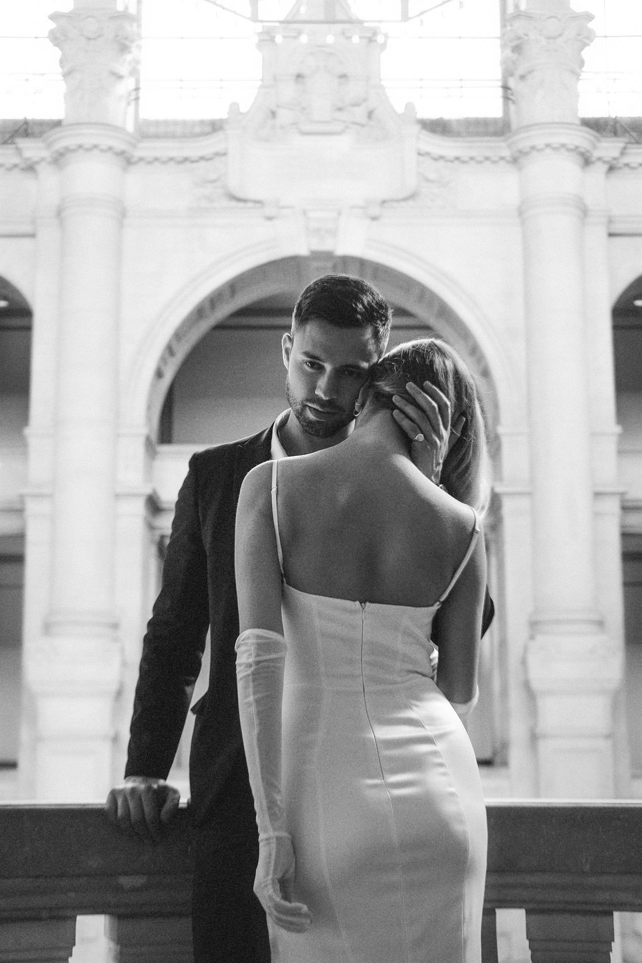 Editorial Couple portrait in Bethlehem, PA in Black and White