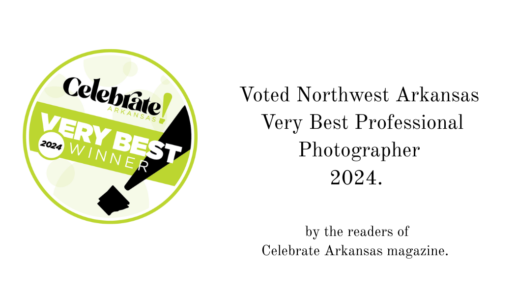 Best Professional Portrait Photographer by Celebrate Arkansas Magazine. Top Photographer in Bentonville Arkansas.