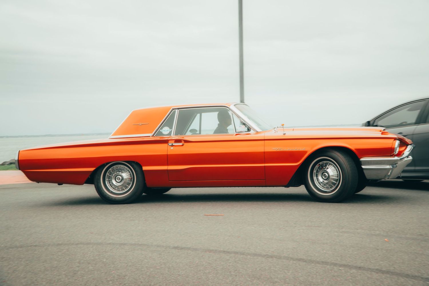 classic car cruising the streets