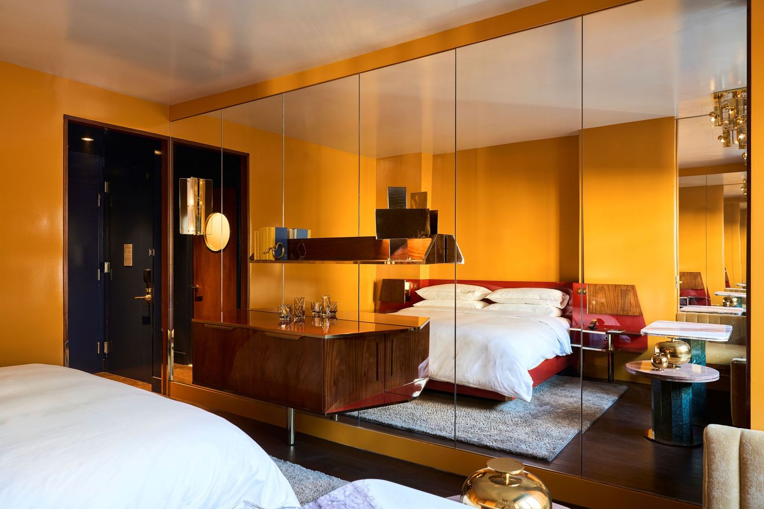 The guestroom of The Manner hotel in downtown NY.