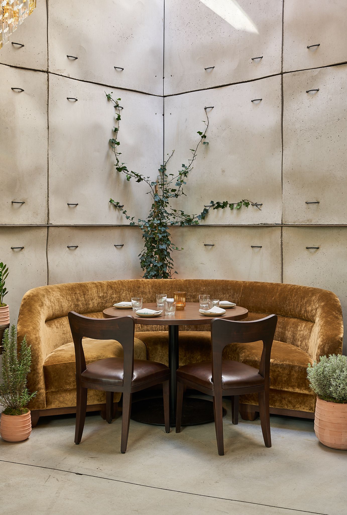 Interior photography of the dining room at Principe restaurant in Soho, NY. Designed by Studio Vogelsang